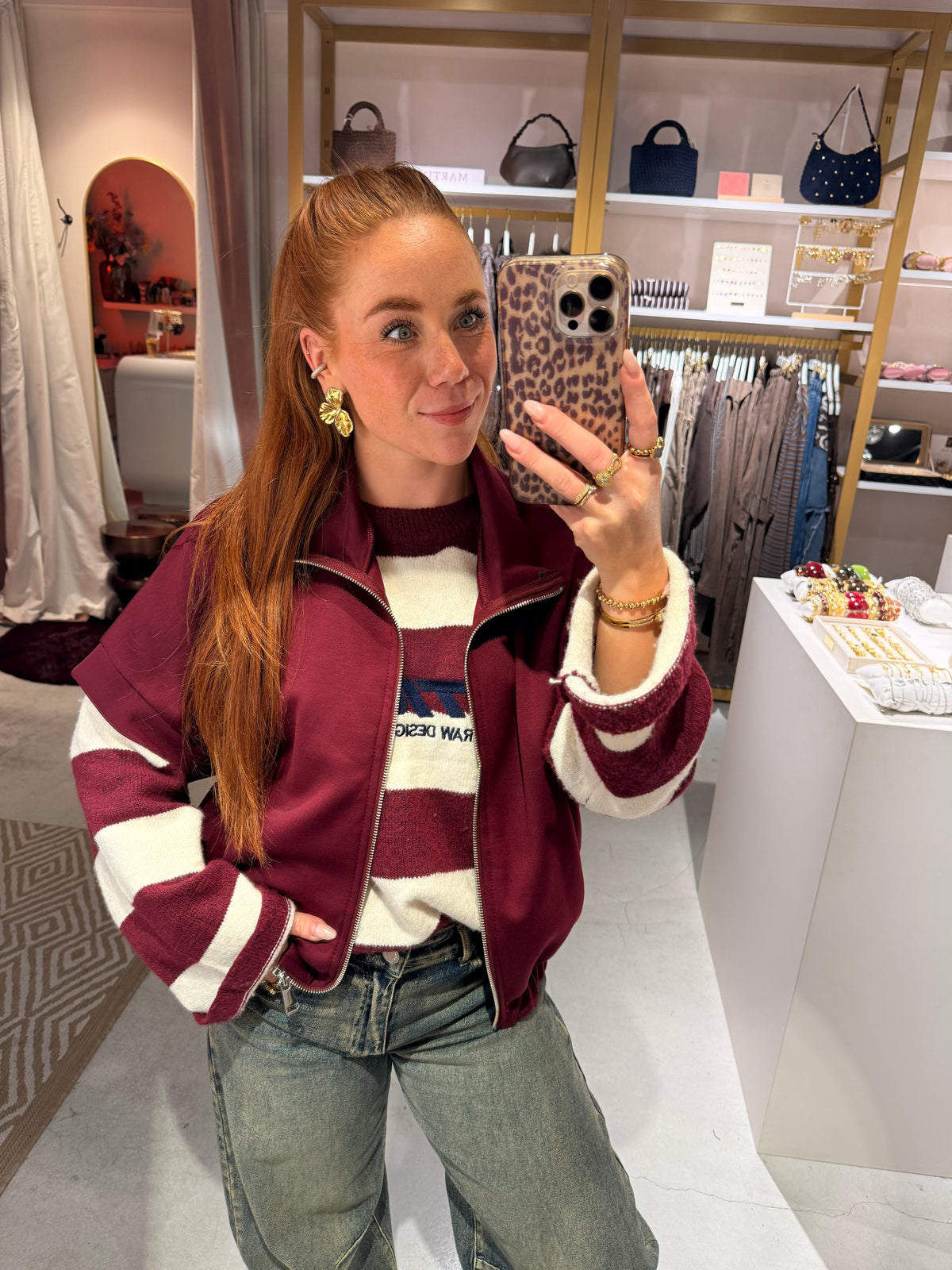 Gilet zip bordeaux