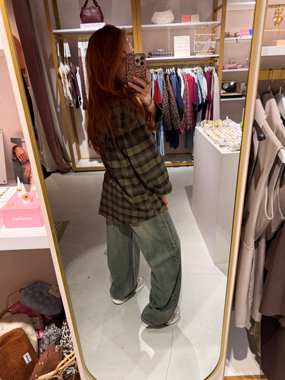 Check blouse green