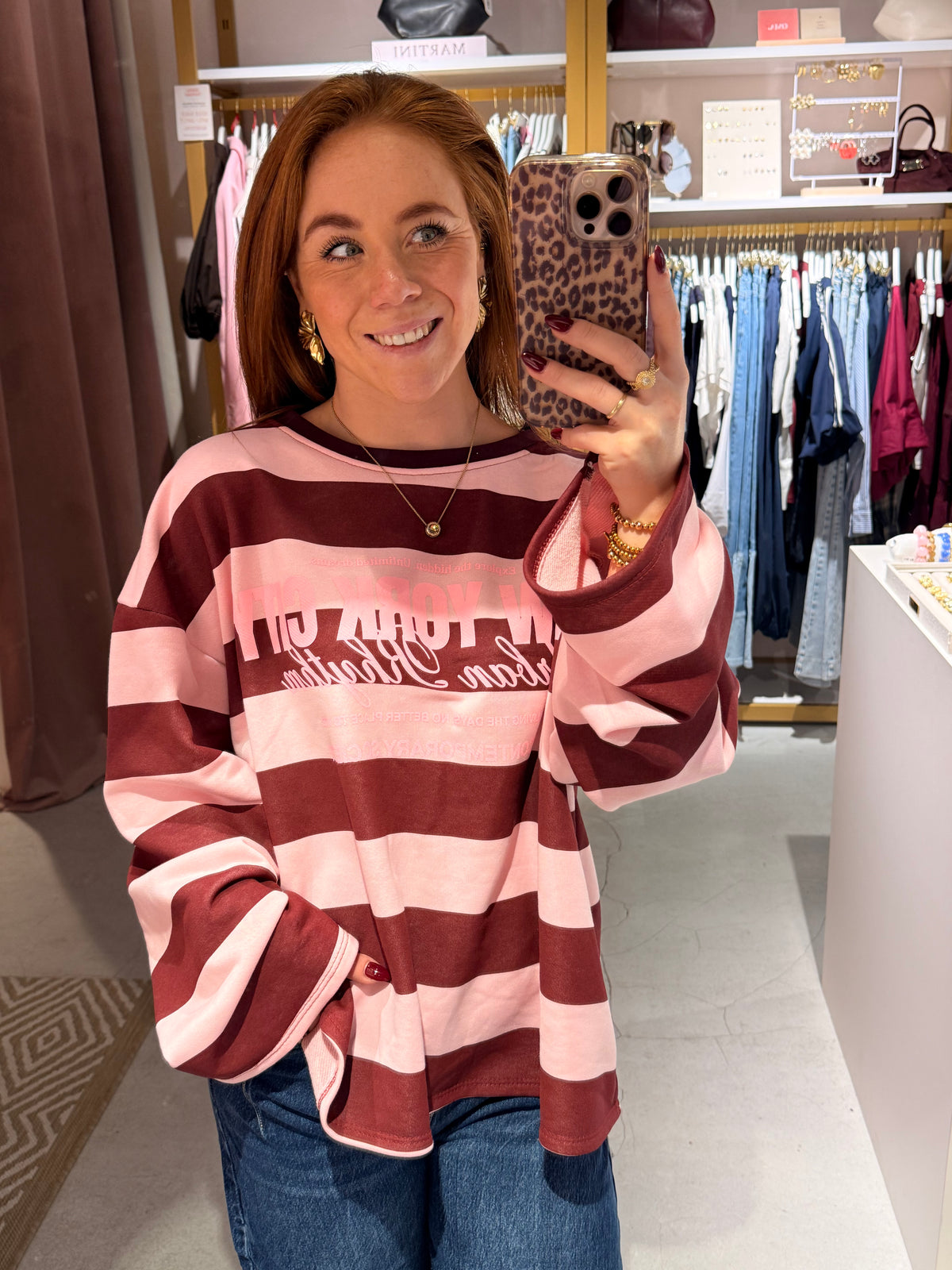 Longsleeve stripe bordeaux