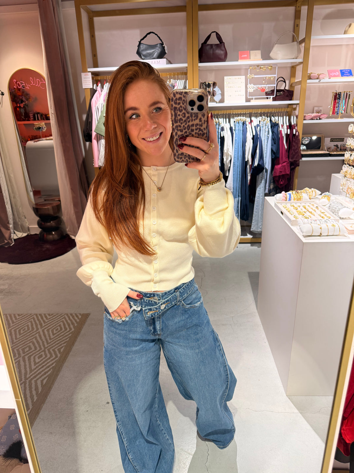 Knitted cardigan crème