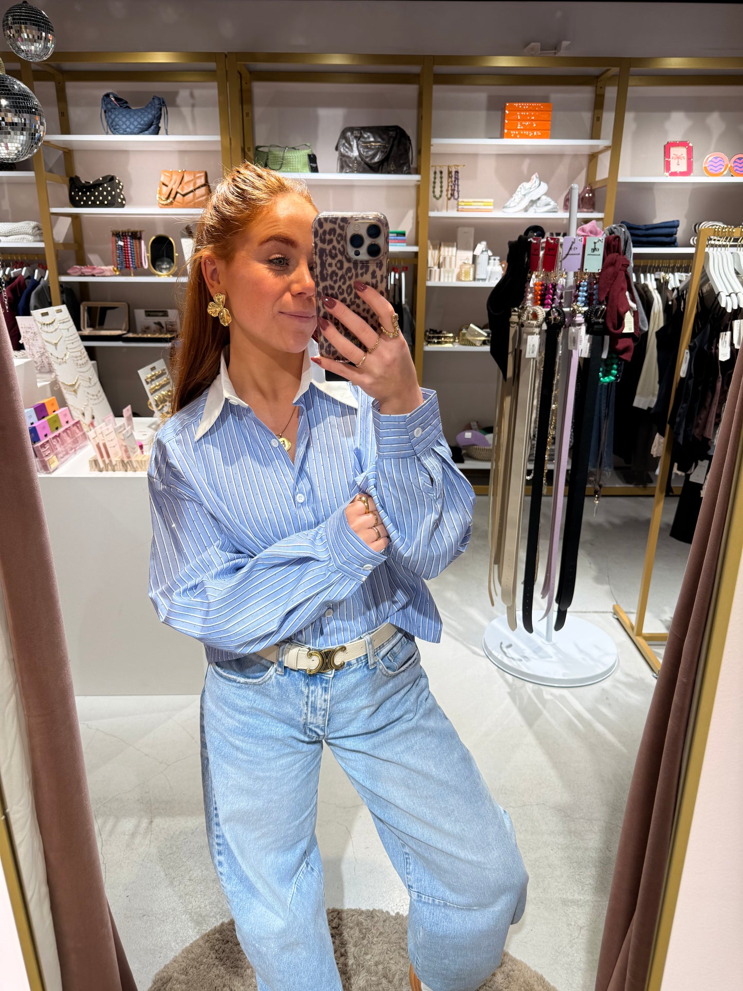 Blouse pinstripe strass