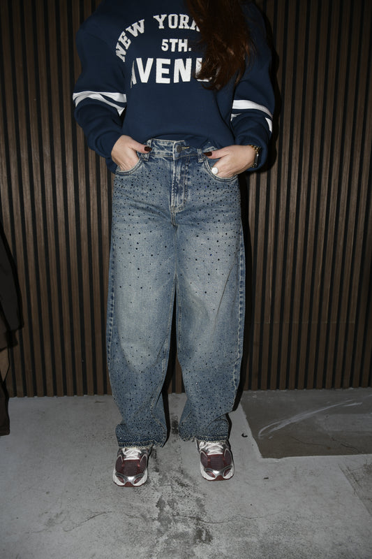 Balloon jeans strass