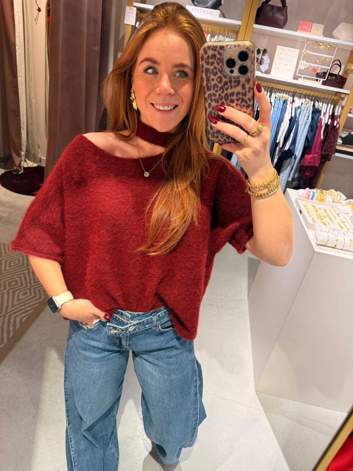 Alpaca one shoulder top