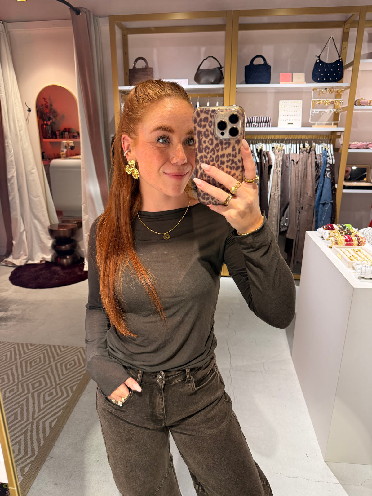Cashmere top brown