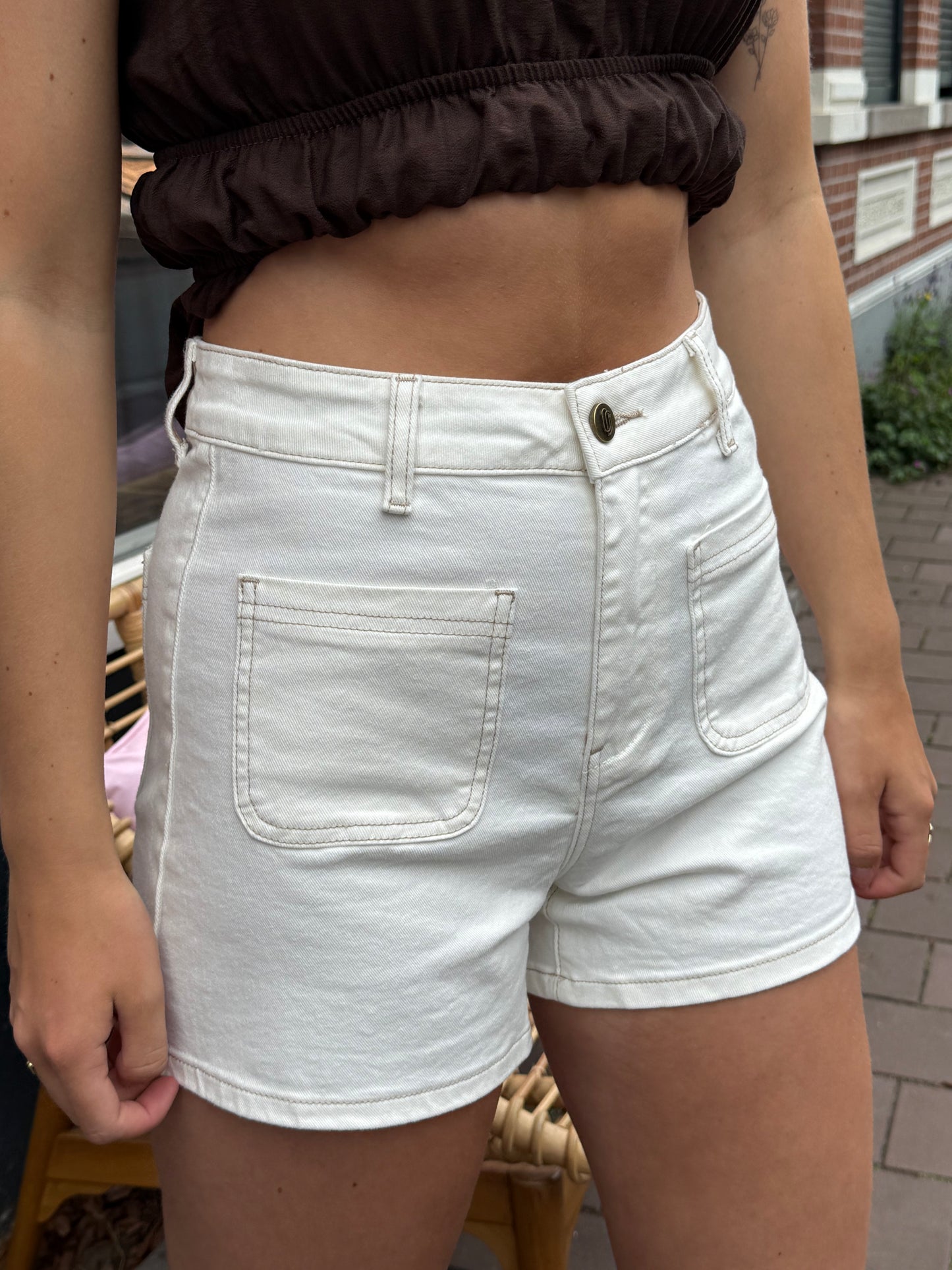 Denim short ecru