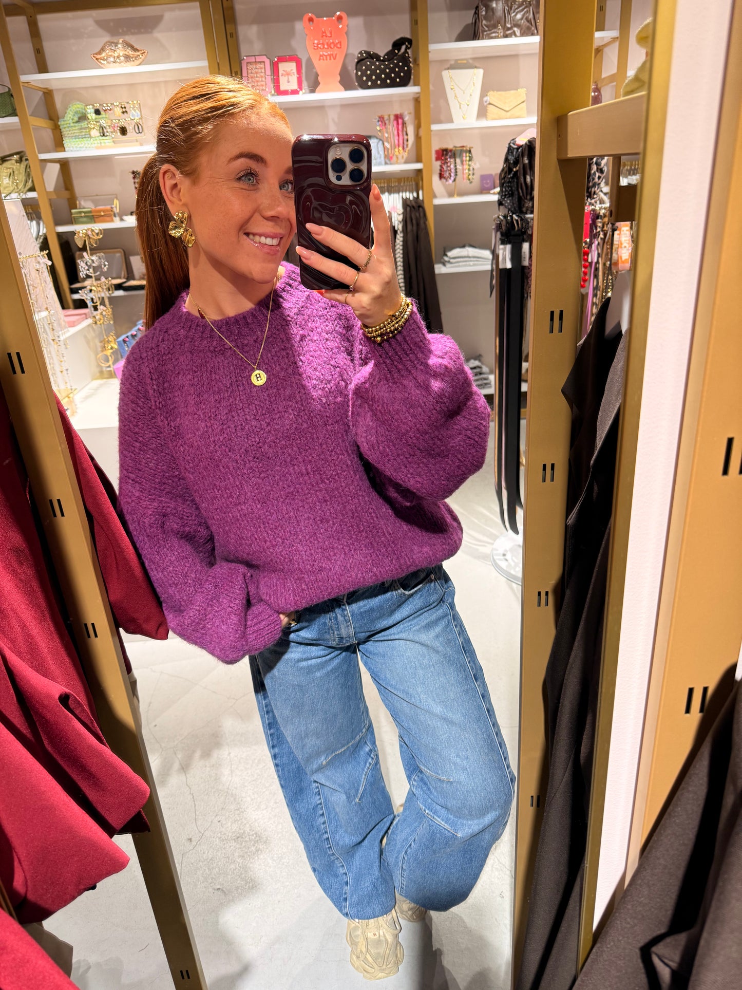 Knitted cozy sweater