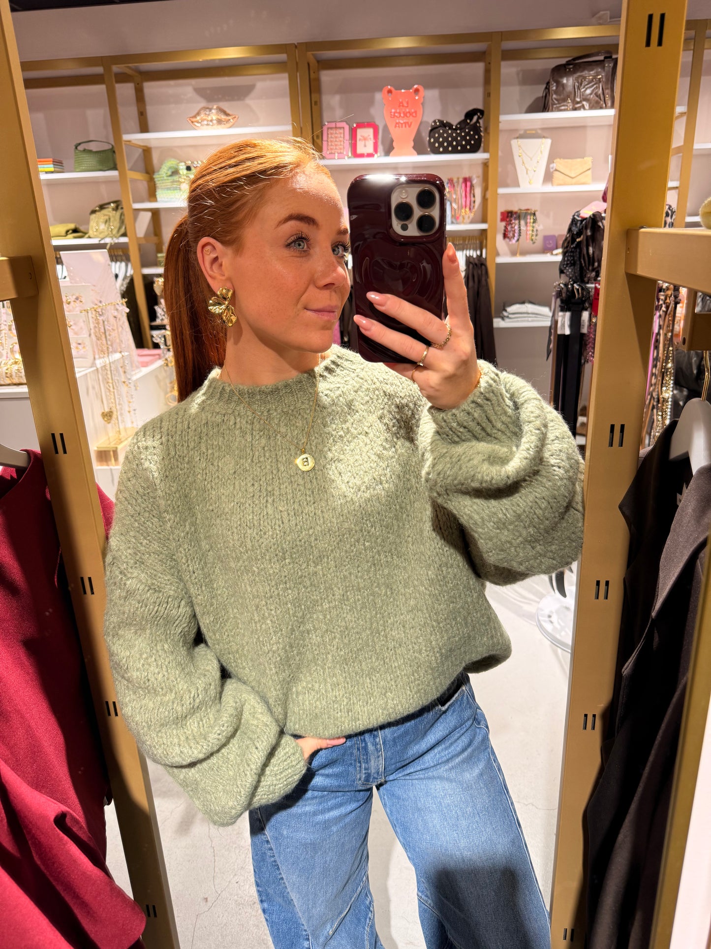 Knitted cozy sweater