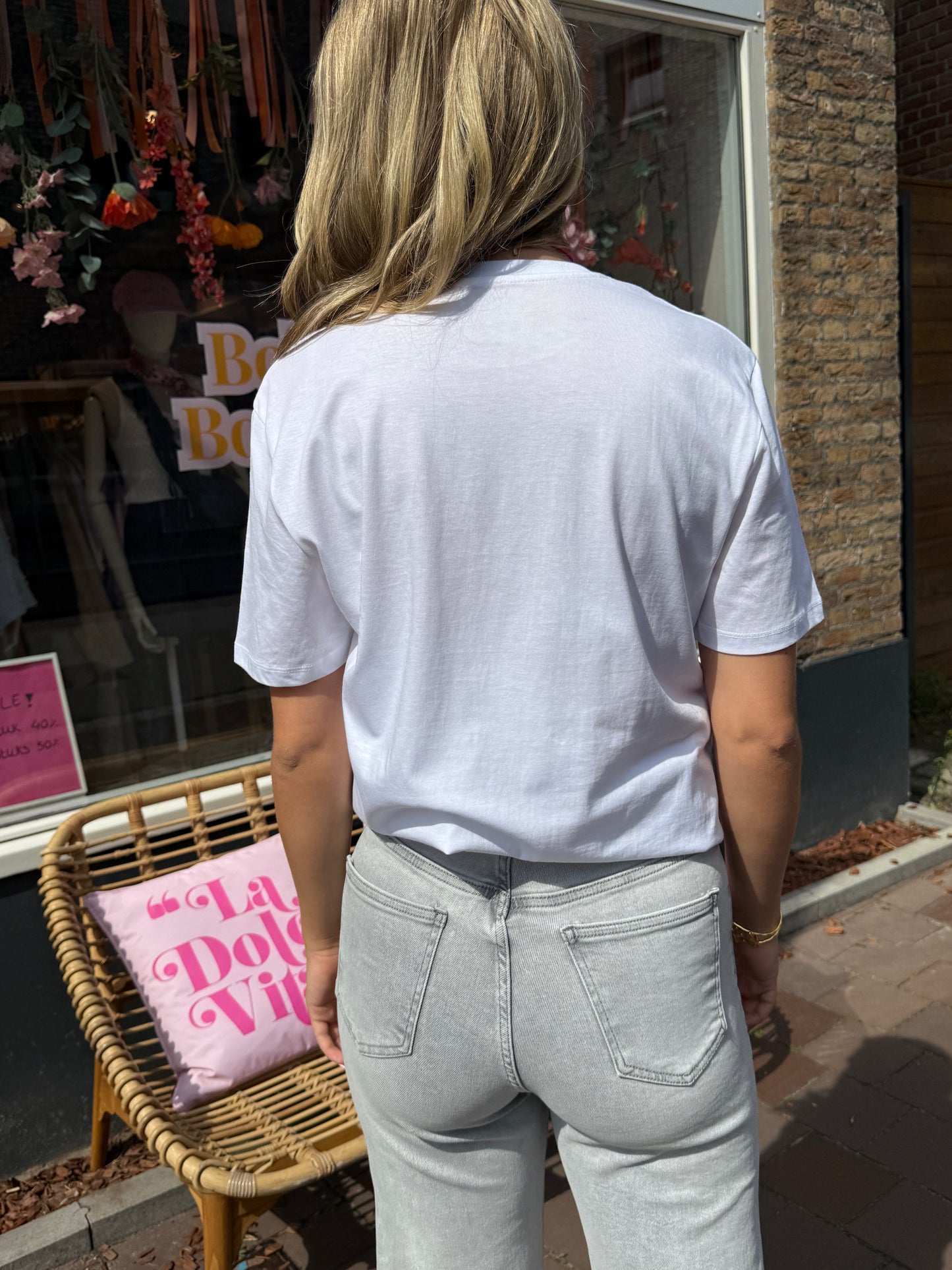 T-shirt Lucky me wit