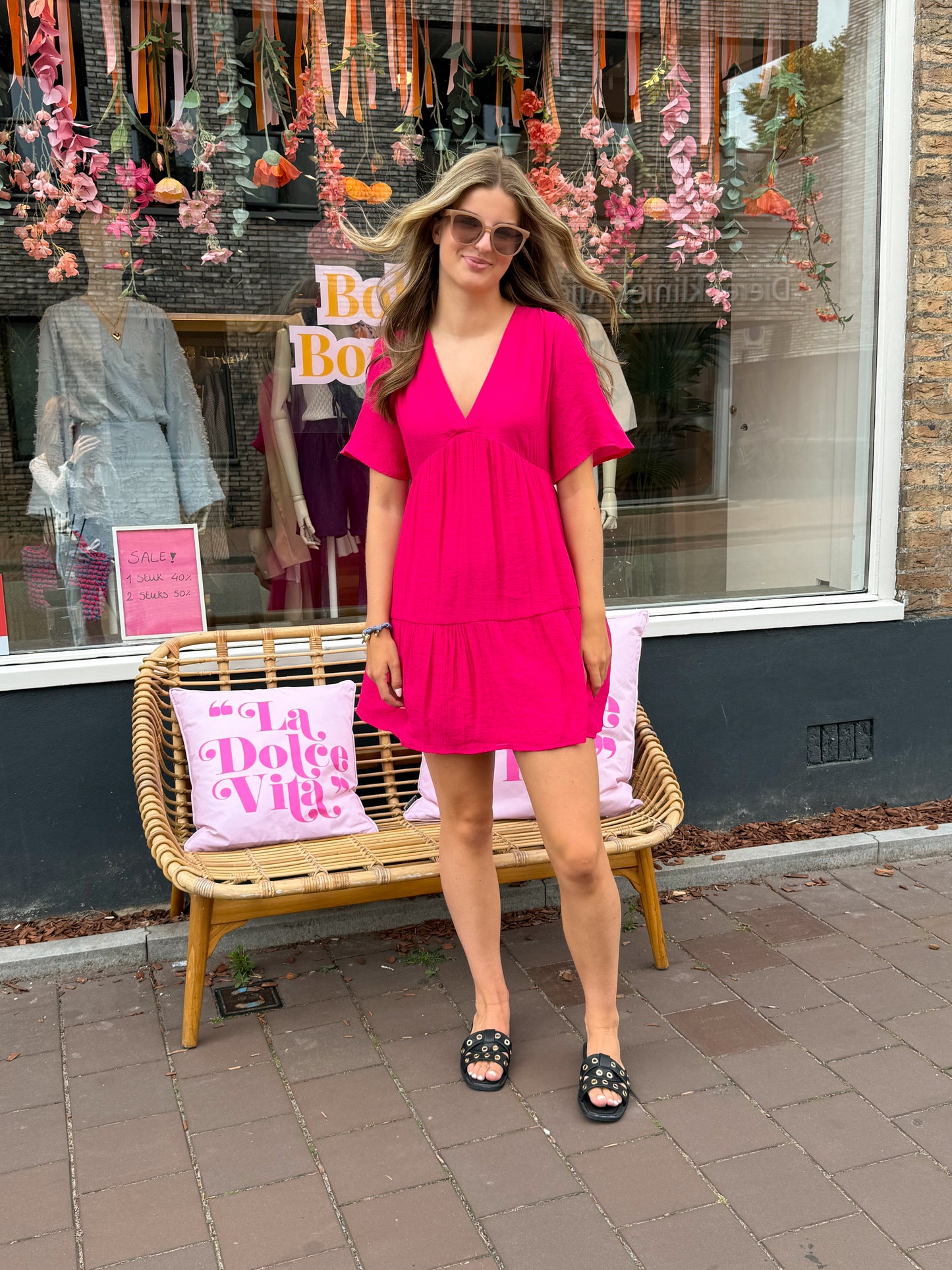 Jurk Eva fuchsia
