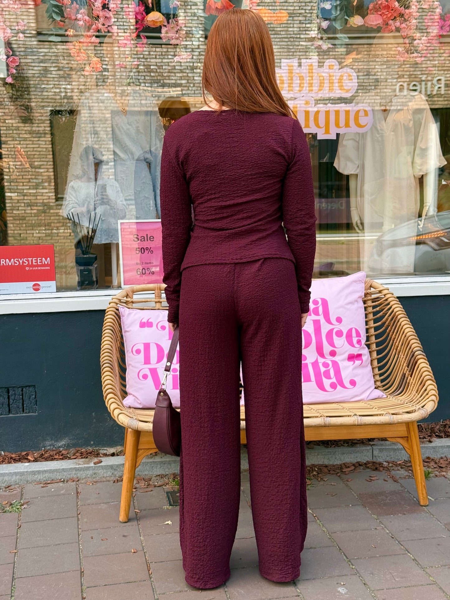 Two piece knoop bordeaux
