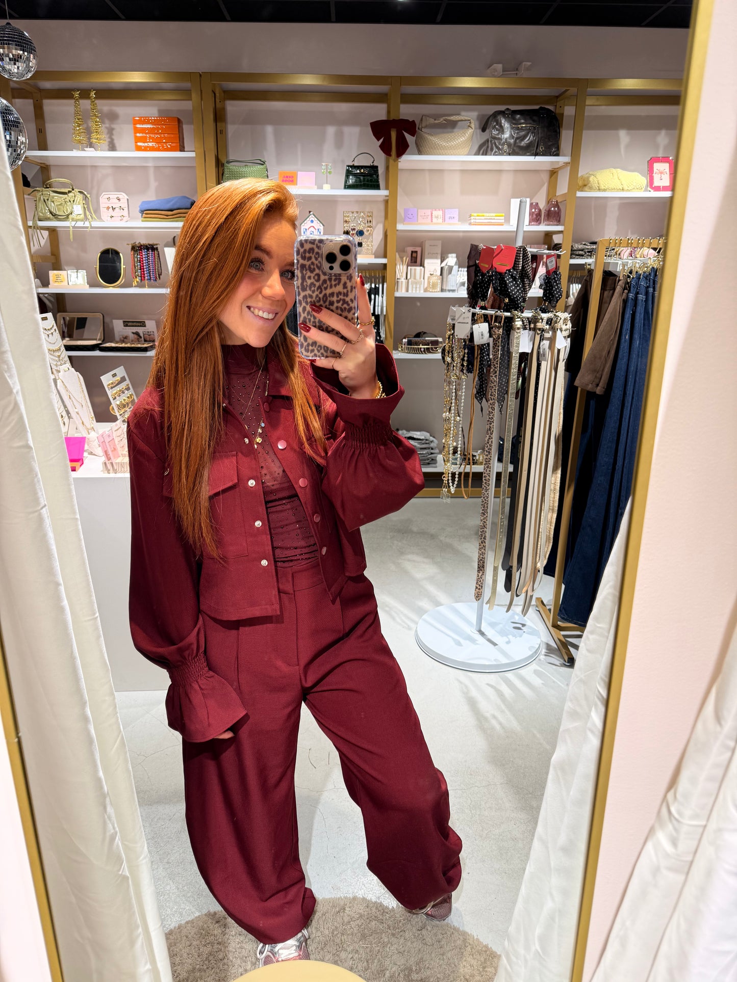 Bordeaux ballon fit pantalon