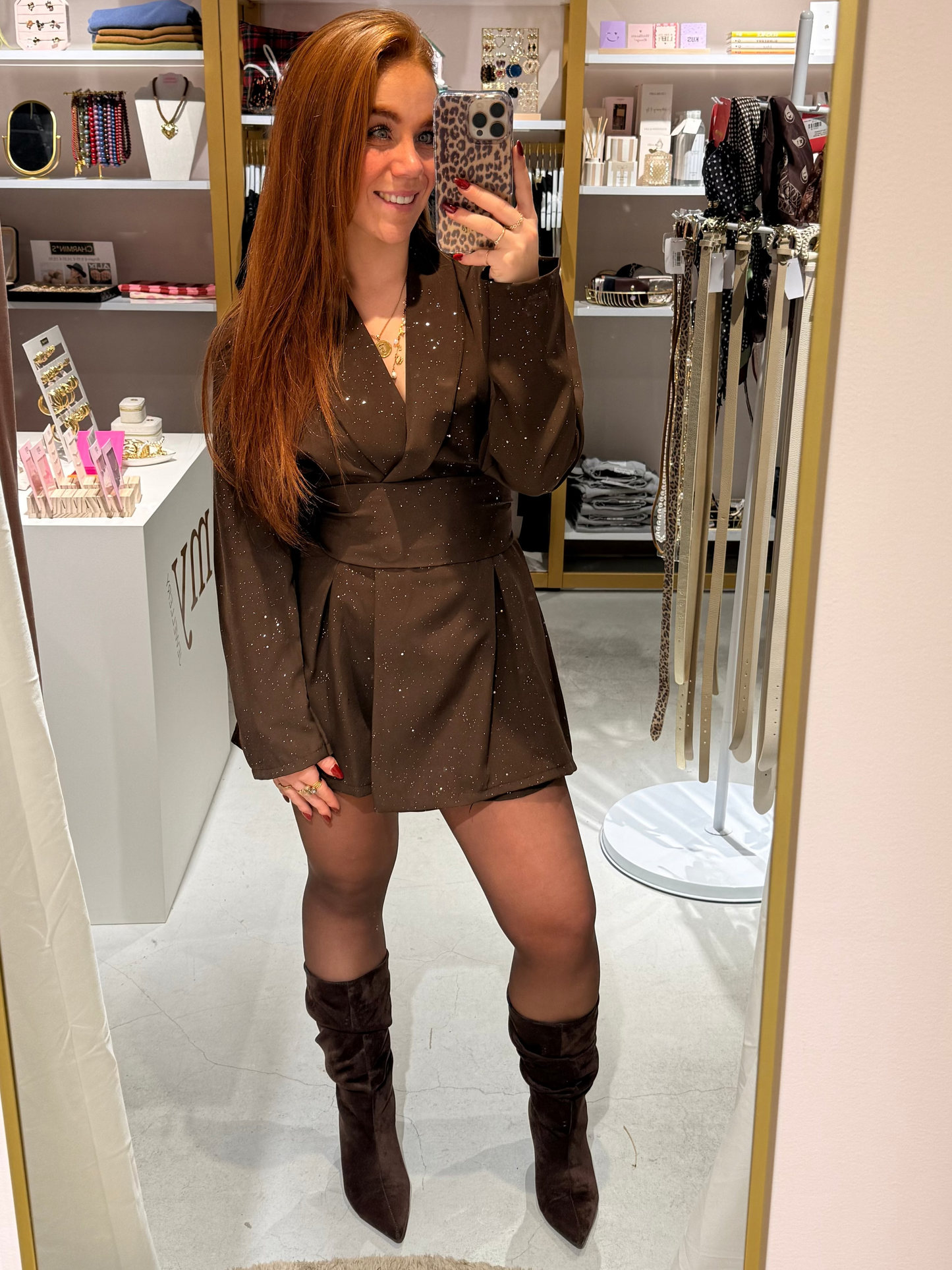 Brown sparkle playsuit