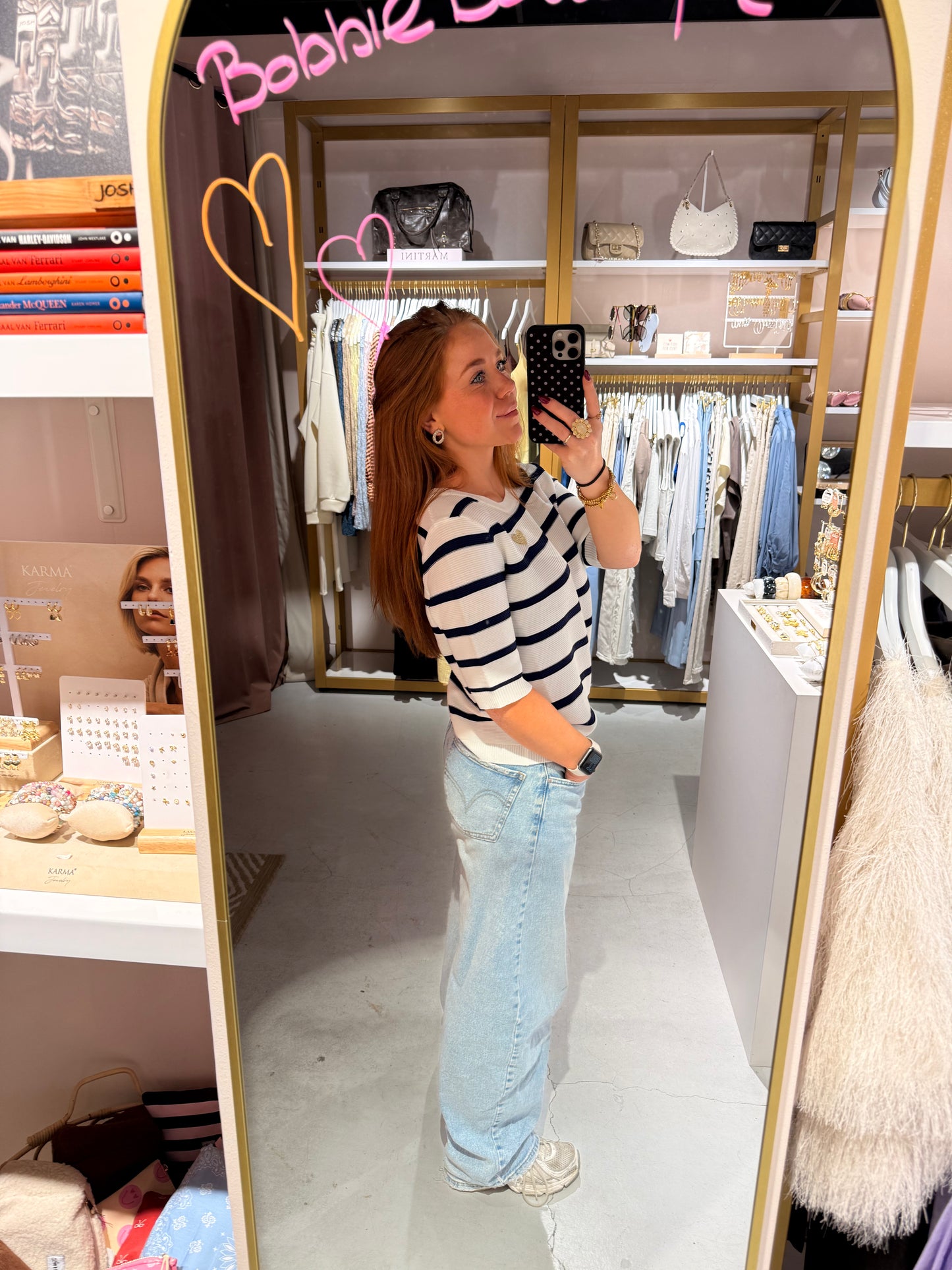 Stripe tee heart