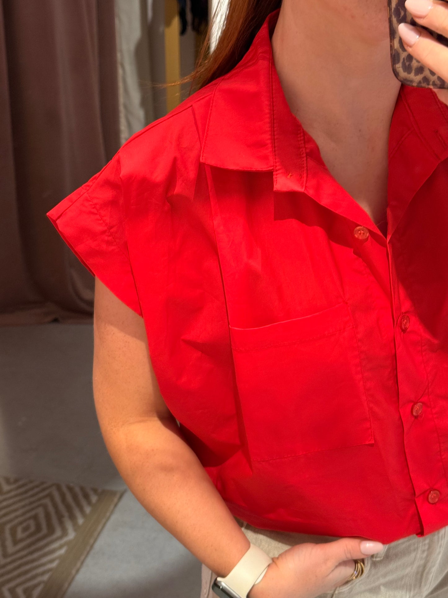 Ballon blouse rood