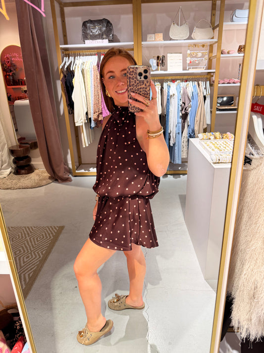 Polkadot dress bordeaux