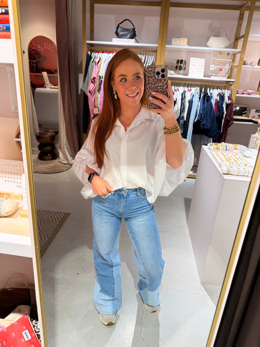 Wide leg jeans patch
