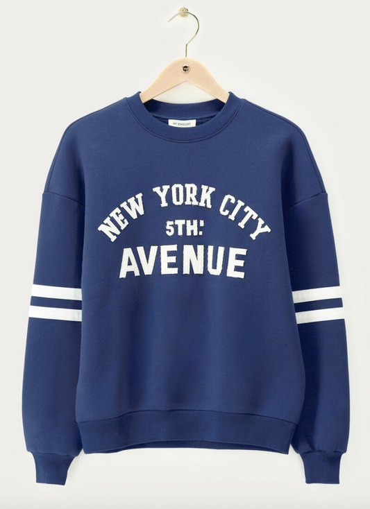 Donkerblauwe sweater "5th Avenue"