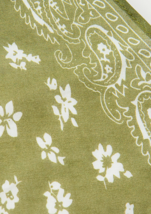 Olijf groene sjaal met paisley print