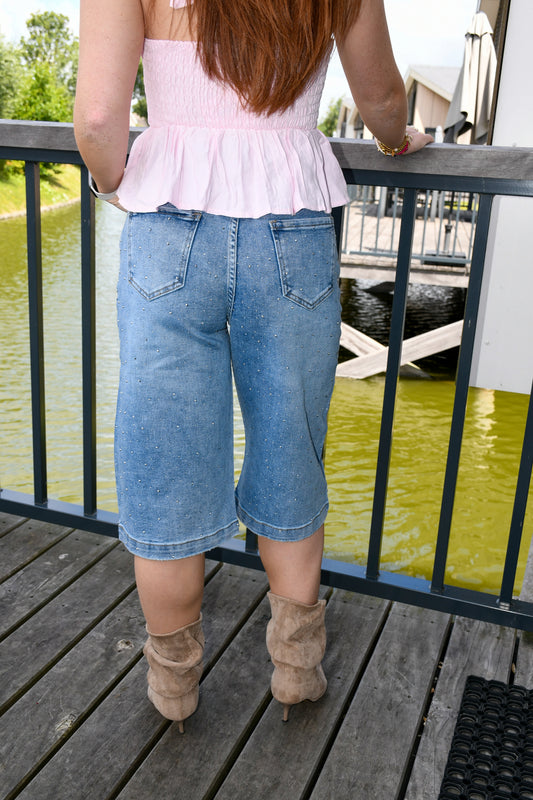 Denim studs jort