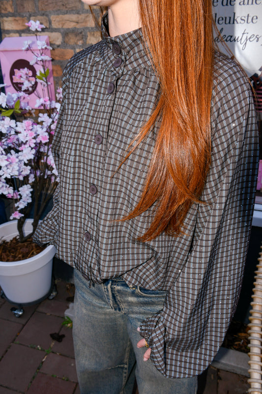 Claire blouse strass brown