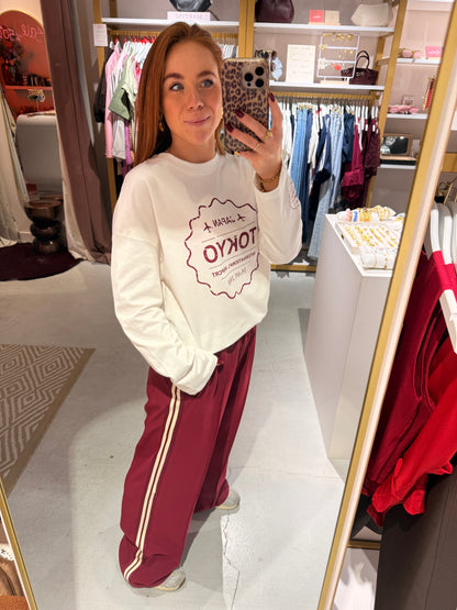 Stripe pants bordeaux