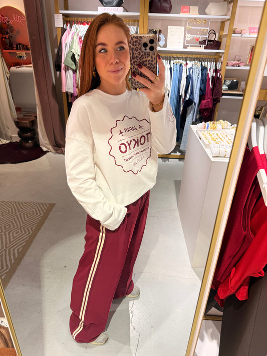 Stripe pants bordeaux