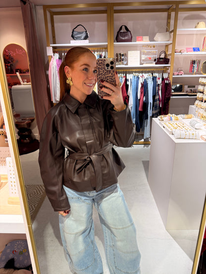 Leather jacket brown