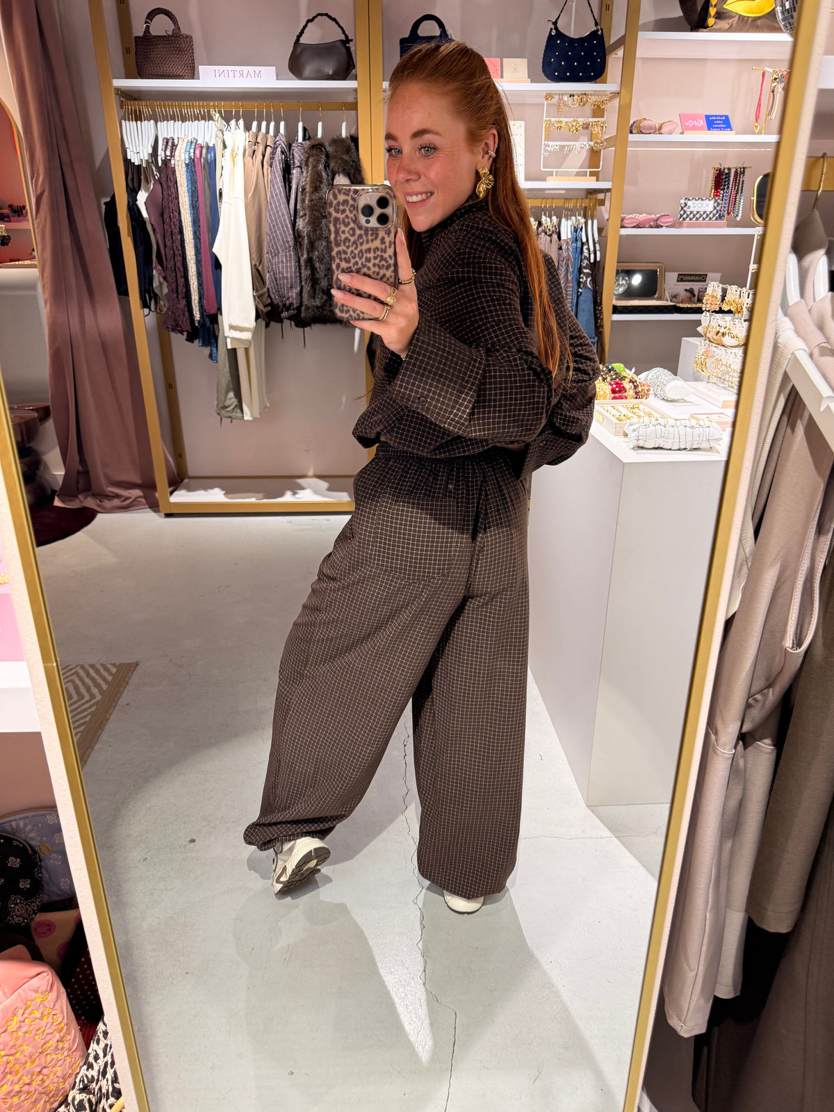 Lana pants check brown