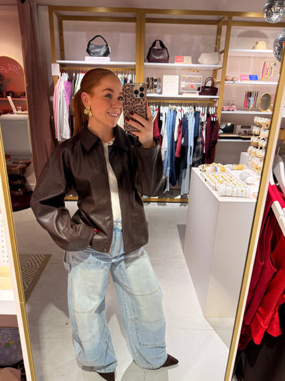 Leather jacket brown
