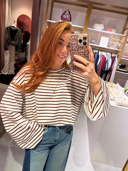 Longsleeve stripes bordeaux