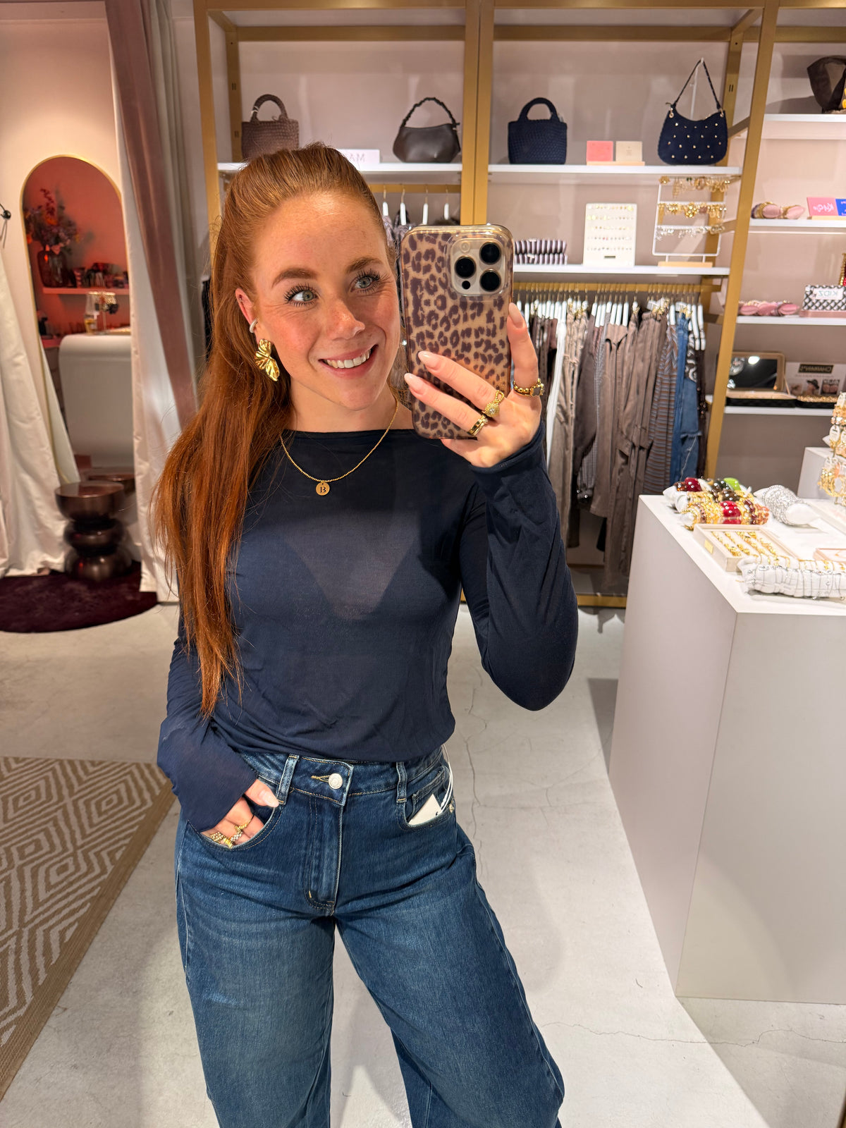 Cashmere top navy