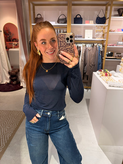Cashmere top navy