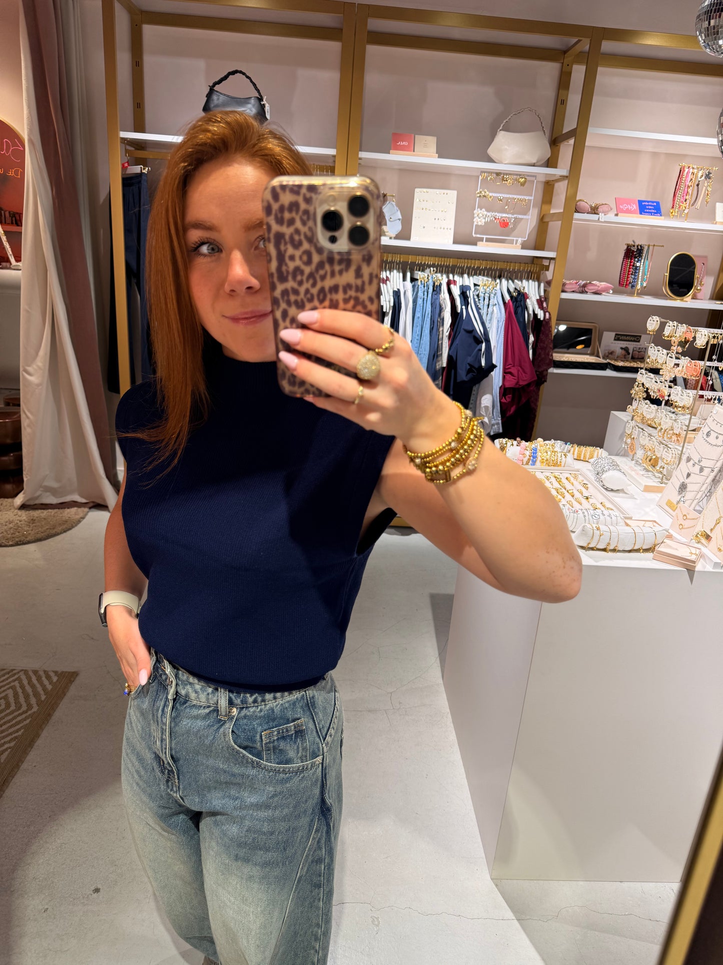 Navy spencer top