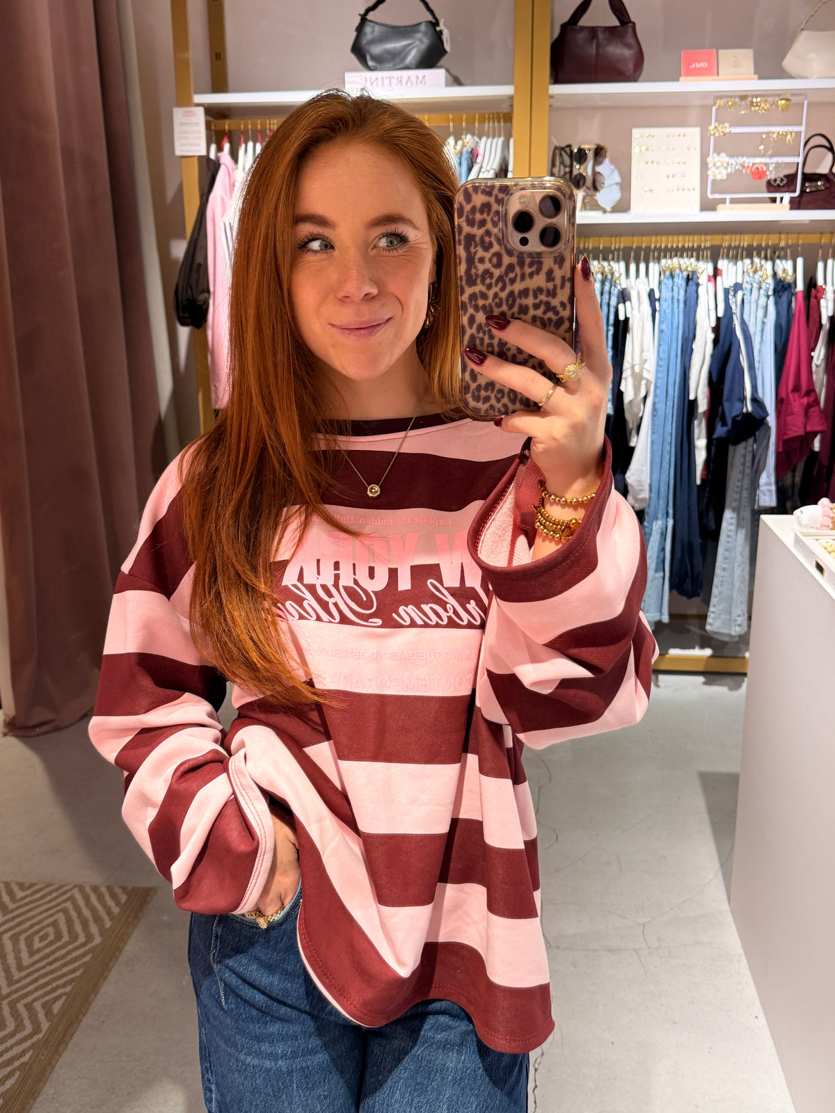 Longsleeve stripe bordeaux
