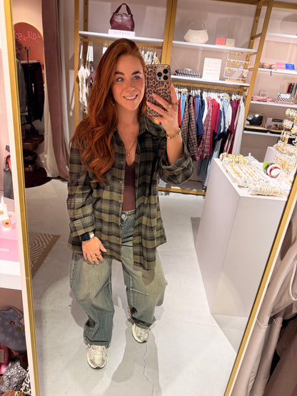 Check blouse green