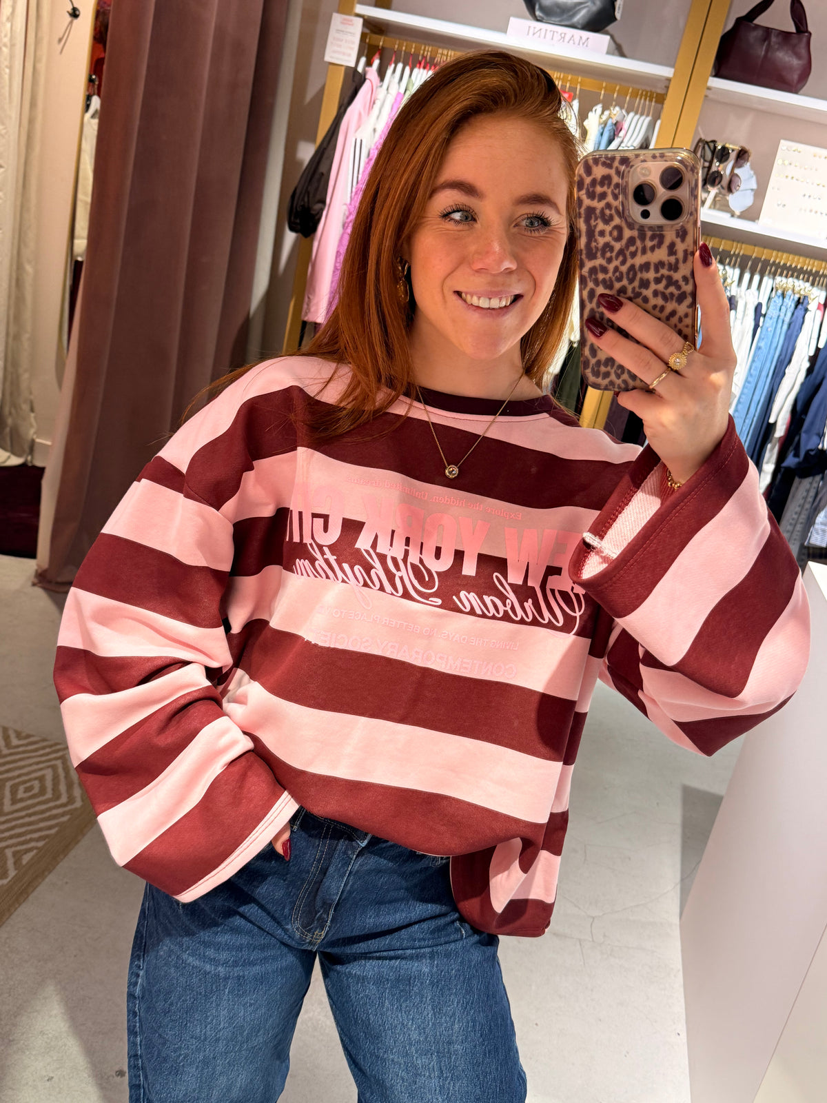 Longsleeve stripe bordeaux