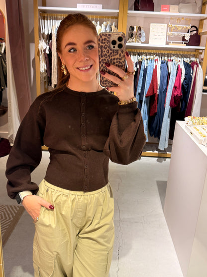 Knitted cardigan brown