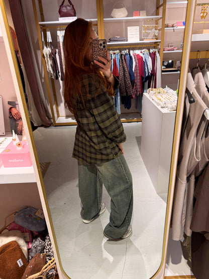 Check blouse green