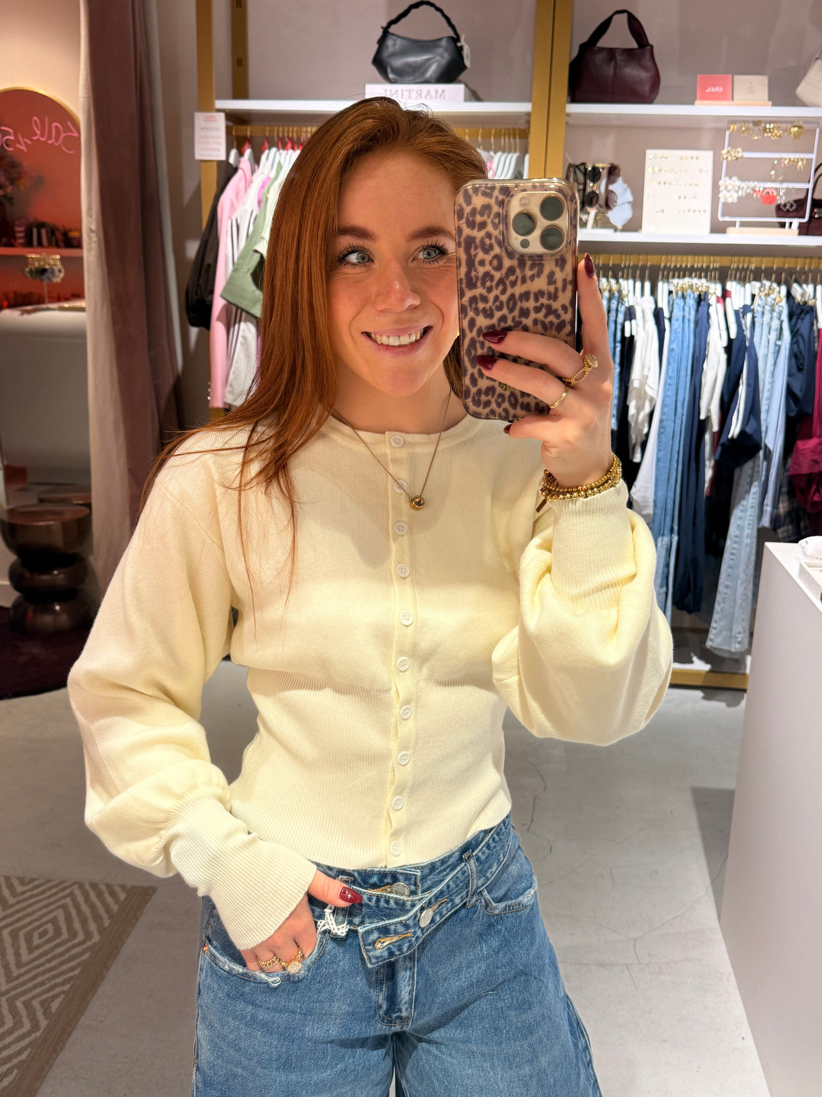 Knitted cardigan crème