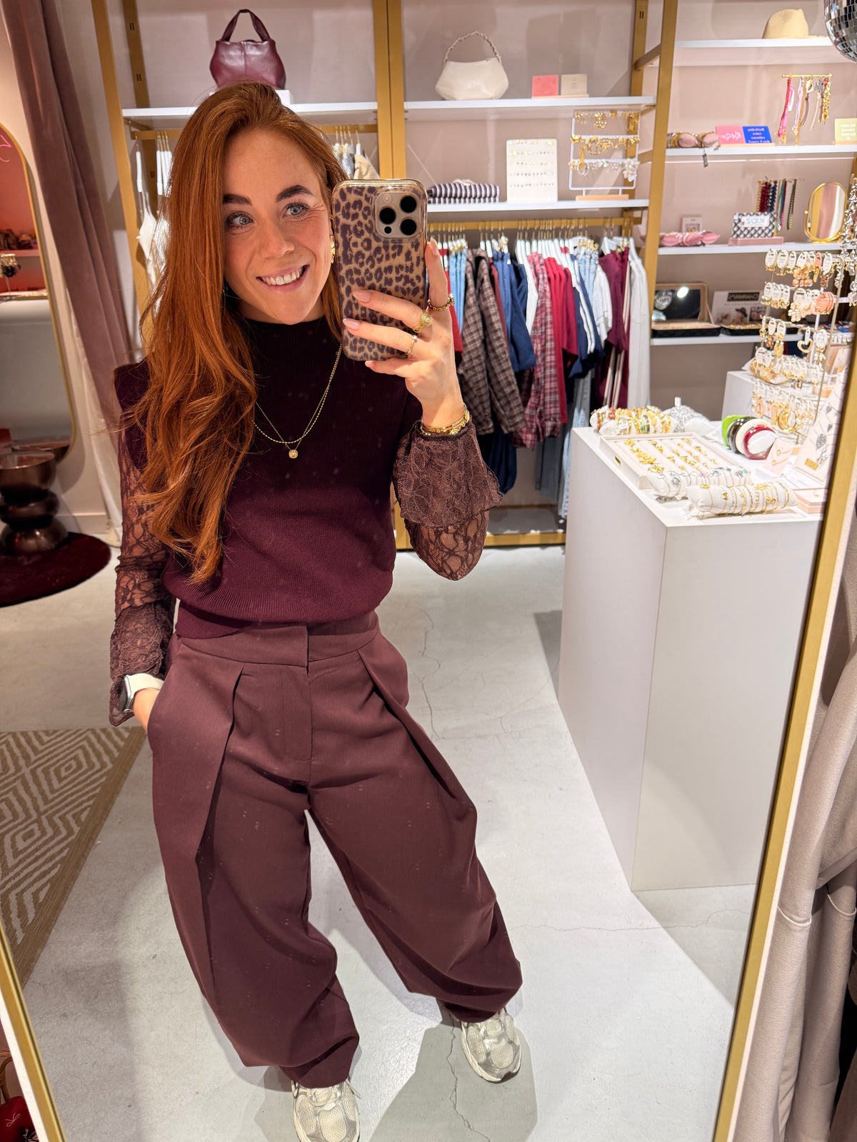 Hailey pantalon bordeaux