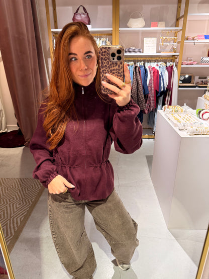 Zip cardigan bordeaux