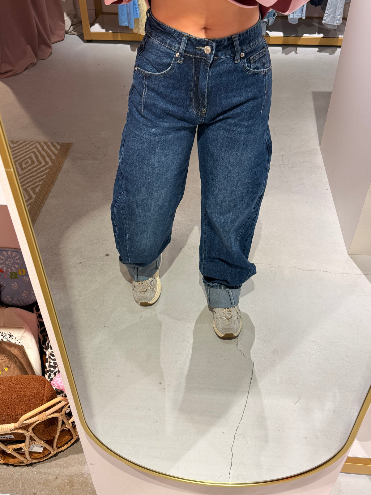 Barrel jeans dark denim tall