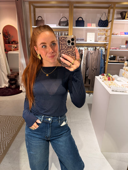 Cashmere top navy
