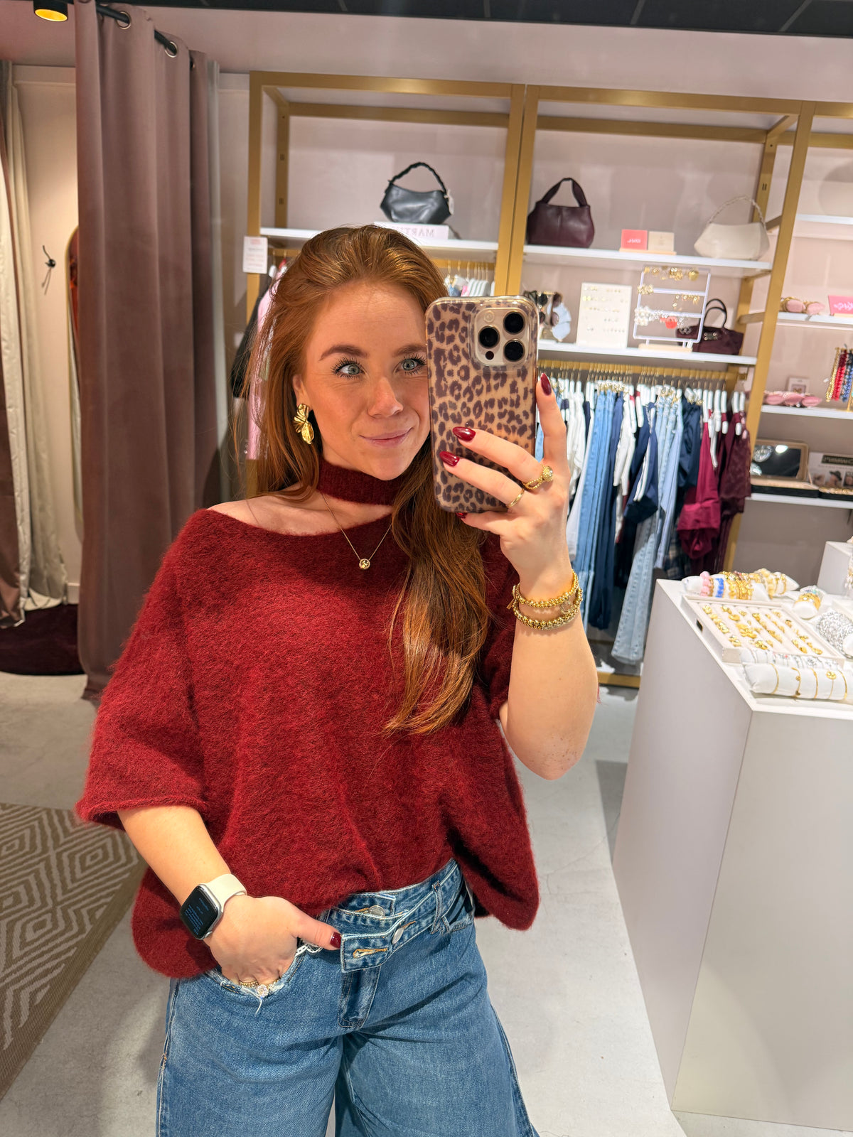 Alpaca one shoulder top