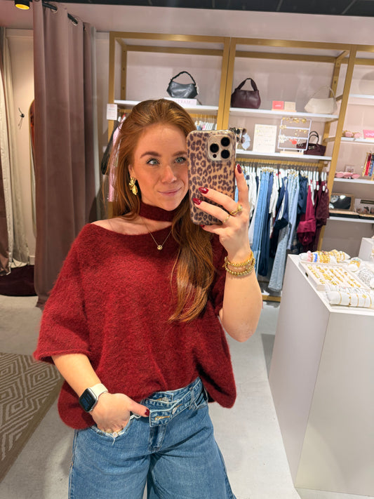 Alpaca one shoulder top