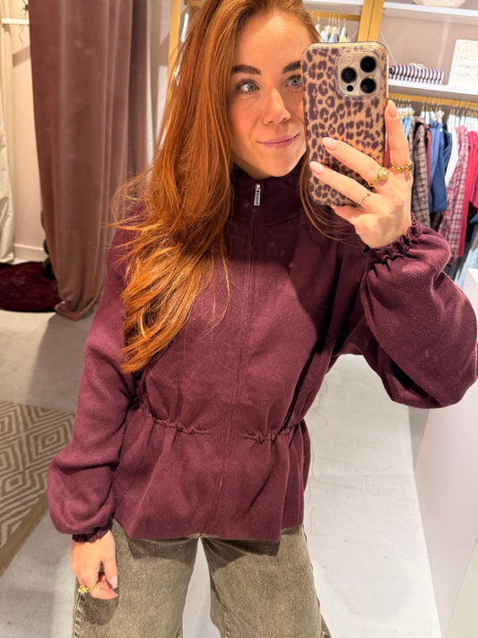 Zip cardigan bordeaux