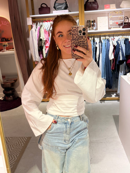 Longsleeve taille wit