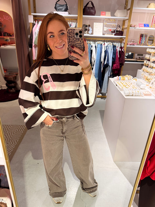Wide leg jeans taupe