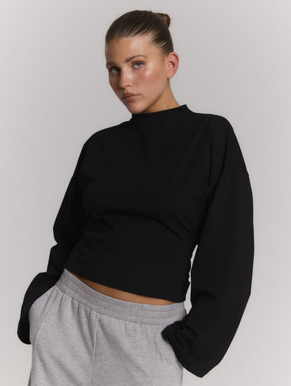 Feather longsleeve zwart - Refined Department