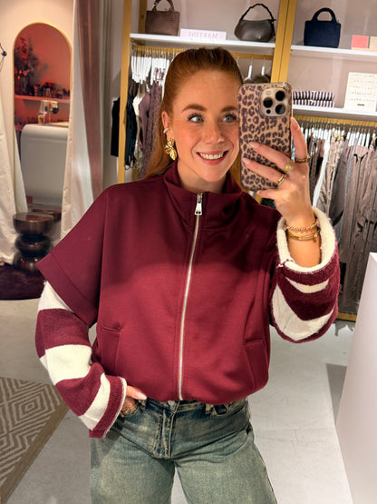 Gilet zip bordeaux